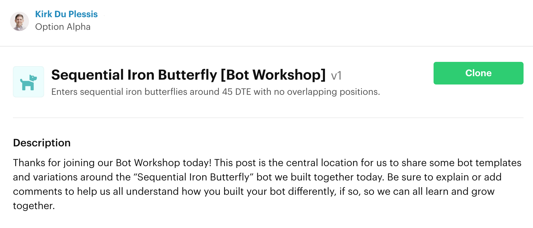 Sequential 45 DTE Iron Butterfly Option Alpha